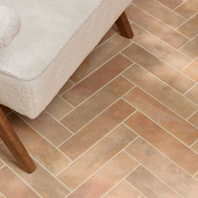 Ca’Pietra Amalfi Cotto Tan Matt Terracotta effect Porcelain Indoor Floor & wall tile, Pack of 26, (L)280mm (W)70mm