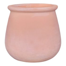 Verve Whitewash belly Terracotta Plant pot (Dia) 35cm, (H)34cm