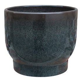 Verve Zen black Clay Plant pot (Dia) 16.5cm, (H)13.5cm