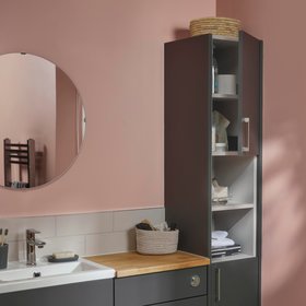 Ennis Matt Graphite Contemporary Wall-mounted Fitted Bathroom Tall Base cabinet