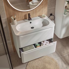 GoodHome Nevado Standard Matt White Wall-mounted Bathroom Vanity unit