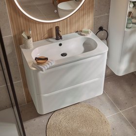 GoodHome Nevado Standard Matt White Wall-mounted Bathroom Vanity unit
