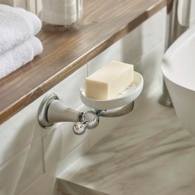 Cooke & Lewis Timeless Chrome effect Ceramic & zinc alloy Soap dish & holder