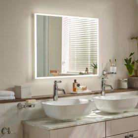 Sensio Glimmer Rectangular Wall-mounted Bathroom Illuminated Contemporary Colour-changing mirror
