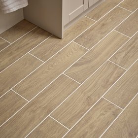 Duratile Designs Bonsai Beige Matt Wood effect Porcelain Indoor Wall & floor Tile