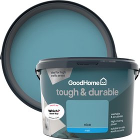 GoodHome Tough & Durable Nice Matt Wall & ceiling Emulsion paint, 2.5L