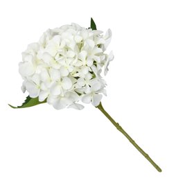 White Hydrangea Single stem Artificial flower (H) 470mm