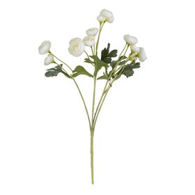 White & Green Camellia 5 Mini buds Single stem Artificial flower (H) 490mm