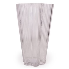 Candlelight Medium Clear Glass Scalloped Vase, (H)27cm (D)17.7cm