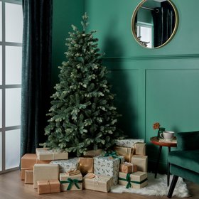 6ft Full Olber Warm white LED Pre-lit Artificial Christmas tree - Green