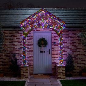 500 Multicolour LED Cluster lights With timer function Green cable