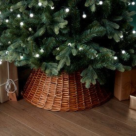 Rattan Christmas tree skirt, 60cm (Dia) - Brown