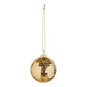 Plastic Disco ball Round Hanging decoration (D) 80mm - Gold