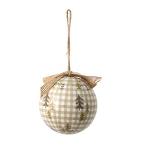 Plastic Decoupage gingham Round Hanging decoration (D) 73mm - Multi color