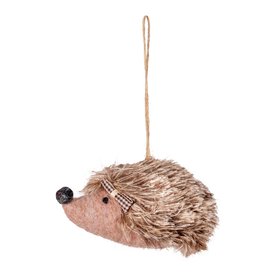 Felt & fabric Hedgehog Hanging decoration - Brown