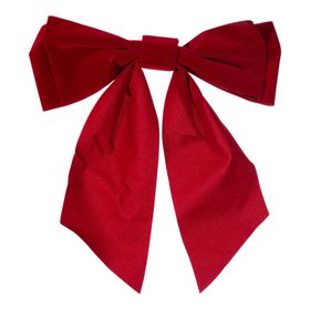 Velvet bow Decoration - Red