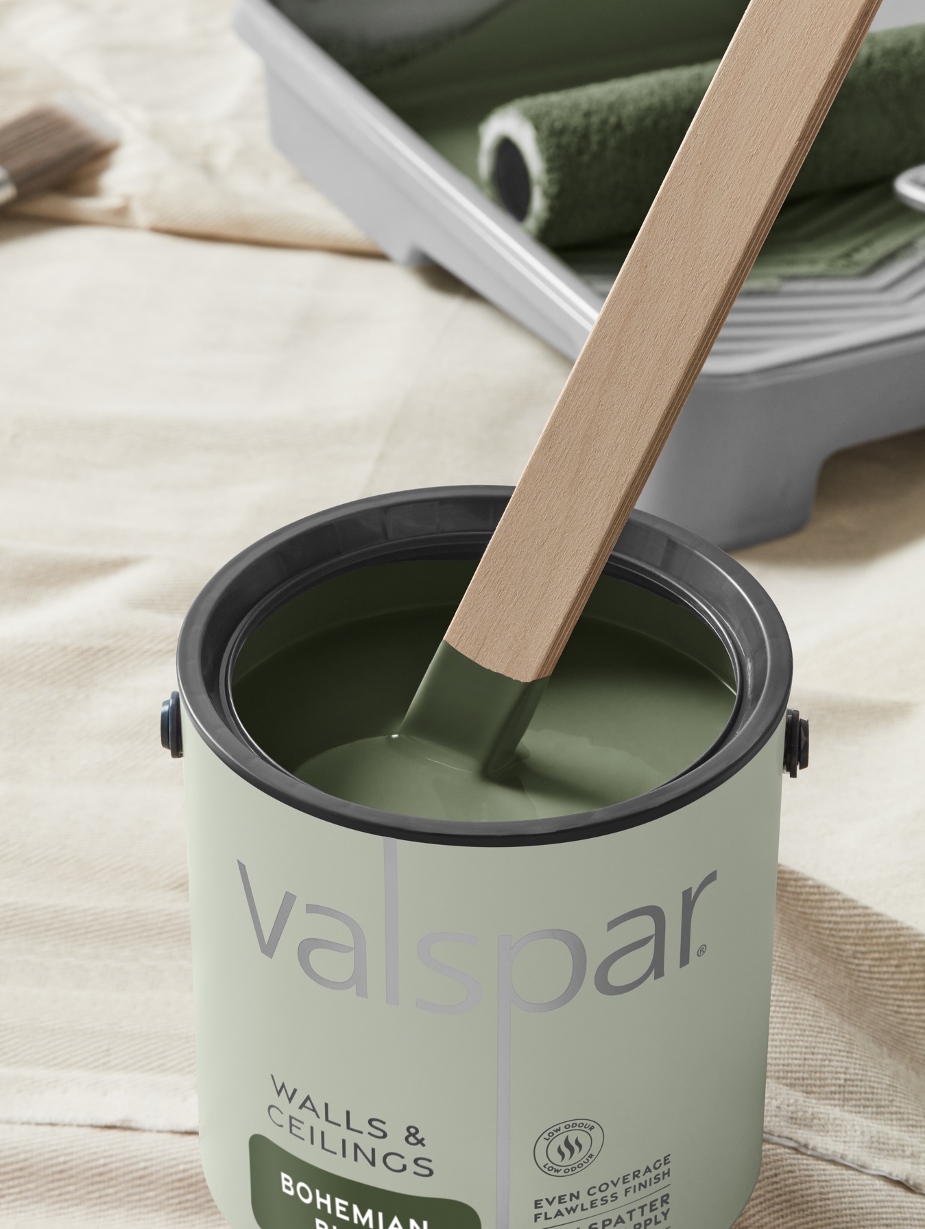 Valspar W&C Ready Mixed 2.5L Greens   Bohemian Bliss Paint Cans Stir