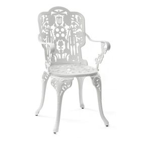 SELETTI INDUSTRY ALUMINIUM OUTDOOR DINING ARMCHAIR | WHITE