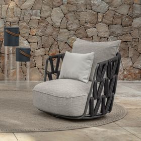 TALENTI SWIPE OUTDOOR SWIVEL ARMCHAIR | PADDED ROPE | COLOURS