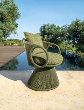 Karen Outdoor Dining Chair by Talenti | Swivel | Made in Italy