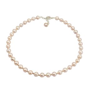 Lido Pearl – 0257 Pink Pearl Necklace With Silver Spacer Bead