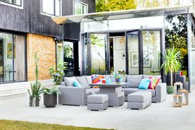 Bridgman Garden Set | Ascot Modular Sofa Set B with Adjustable Coffee Table and 2 Footstools