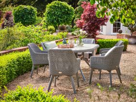 Bridgman Garden Furniture | 180cm Cliveden Oval Dining Table with 6 Dining Armchairs