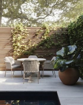 Marseille Round Dining Table With Armchairs