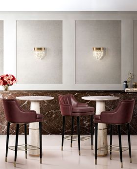 Bar Decoration | PLUM Bar Chair, AGRA Bar Table and NAICCA Wall Light 