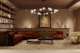 Bohol Modular Sofa, Essex Armchair, Horus Suspension Light and Merfilus Rug