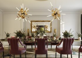 Dining Room with Cay Rectangle Mirror