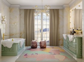 Soft tones luxury kid's bathroom design
