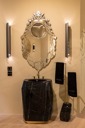 Salone del Mobile 2026 | Diamond Faux Marble Pedestal Sink