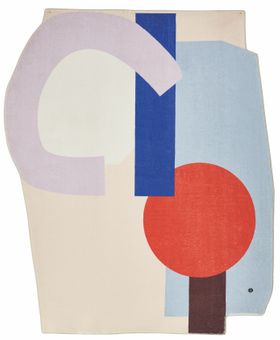 TT Colored Shapes Red Blue Form Teppich