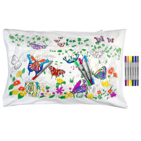 Butterfly Pillowcase - colour in and learn