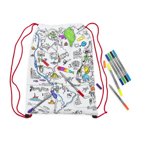 World Map Backpack - colour in and learn