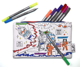 Space Explorer Pencil Case - colour in and learn