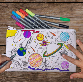 Space Explorer Pencil Case - colour in and learn