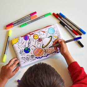 Space Explorer Pencil Case - colour in and learn