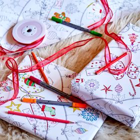 Colour In Christmas Wrapping Paper (3 sheets)