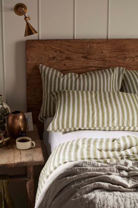 Olive Green Fred 100% Brushed Organic Cotton Bed Linen