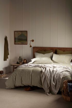 Olive Green Fred 100% Brushed Organic Cotton Bed Linen