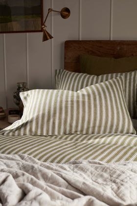 Olive Green Fred Brushed 100% Cotton Bed Linen
