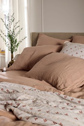 Almond 100% Linen Bed Linen
