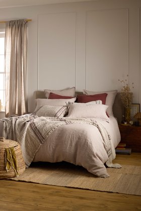 Conker Sid Stripe 100% Linen Bed Linen