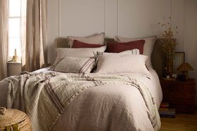Conker Sid Stripe 100% Linen Bed Linen