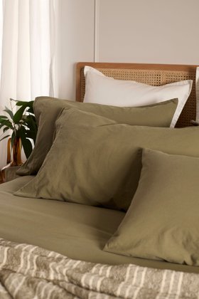 Khaki Green 100% GOTS Certified Organic Cotton Bed Linen