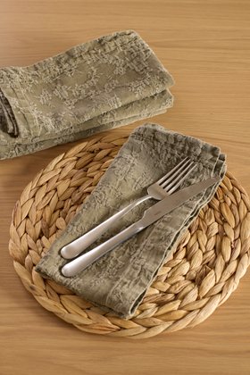 Dark Olive Claudia Cotton-Linen Napkins