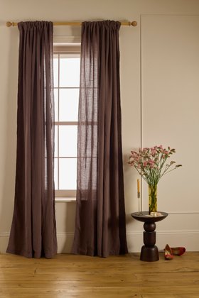 Cocoa 100% Linen Curtain