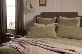 Dark Olive Claudia Cotton Linen Bed Linen